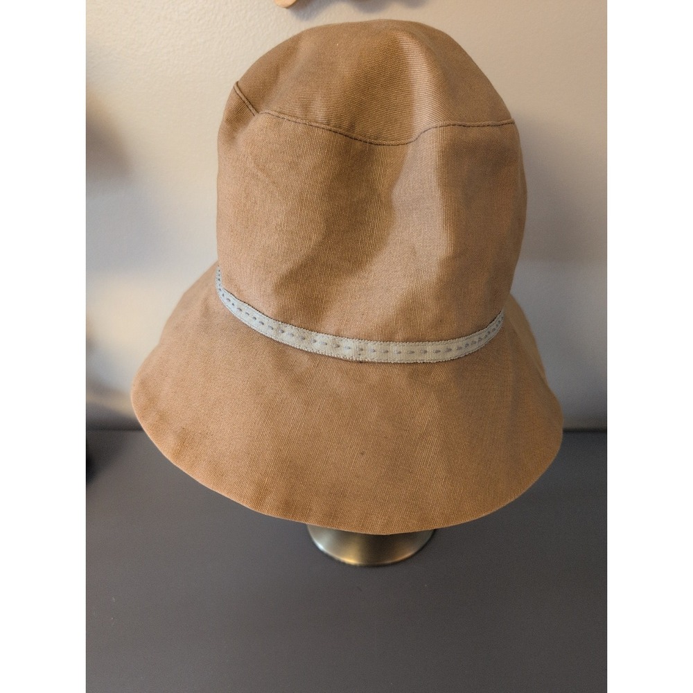 Wallaroo Sonoma Cotton Sun Bucket Hat Lining Tan Hidden Chin Strap Beach Nature - Picture 2 of 10
